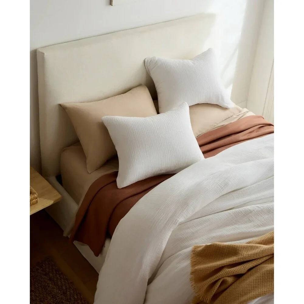 Quince Organic Brushed Cotton Sheet Set 4 Piece QUEEN Toffee NEW $99.90 Retail